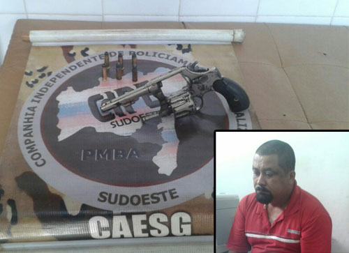 Homem é detido pela Caesg com revolver  Calibre 32 em Barra da Estiva 