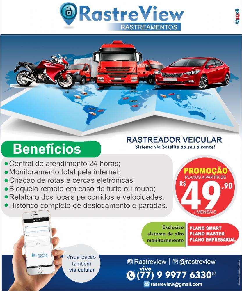 SOLICITE OS SERVIÇOS DA RASTRE VIEW E TENHA SEU VEÍCULO MONITORADO 24 HORAS