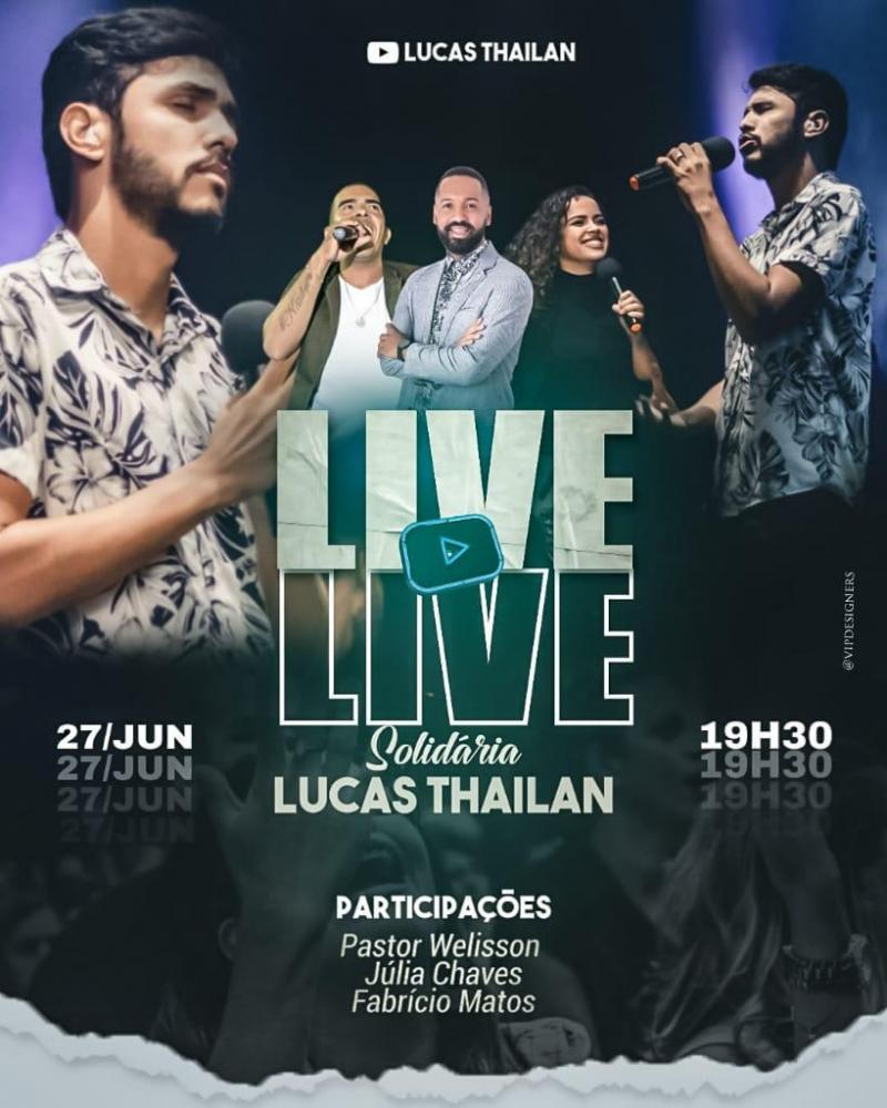 Brumado: Neste sábado (27) tem Live Gospel solidária com Lucas Thailan
