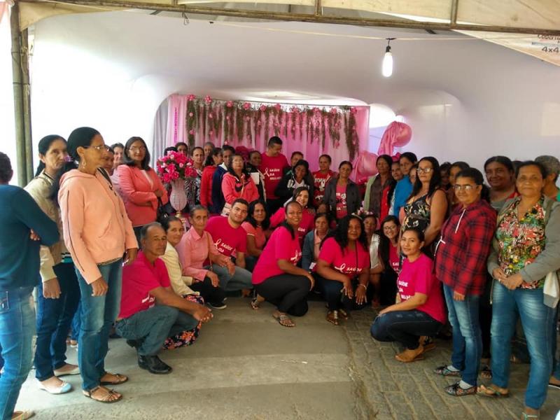 Prefeito e primeira dama de Guajeru visitam Mutirão do Rastreamento do Câncer de Mama