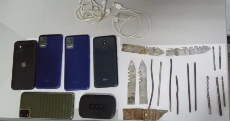 Cipe Sudoeste apreende objetos perfurocortantes e celulares em Conjunto Penal