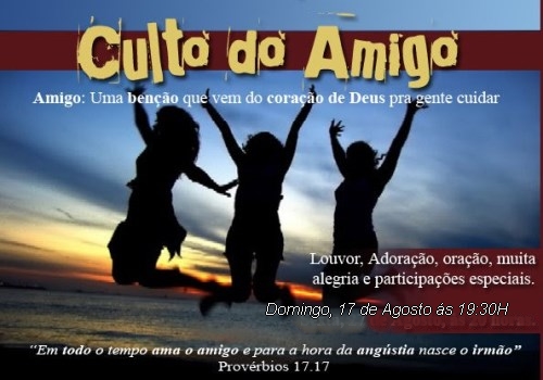 Convite: Culto festivo na igreja Missões do evangelho Pleno