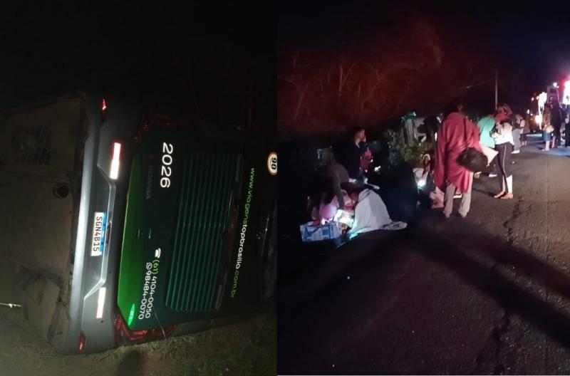 Acidente com ônibus deixa 29 feridos em Caetité; cinco estão em estado grave