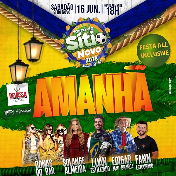 Está chegando o grande dia FORRÓ DO SITIO NOVO 2018, É AMANHA