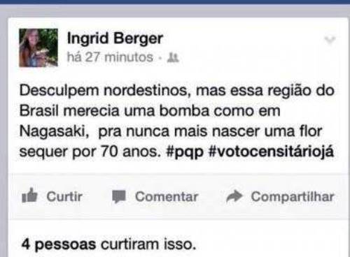 Auditora fiscal do Trabalho é denunciada por incitar ódio aos nordestinos nas redes sociais