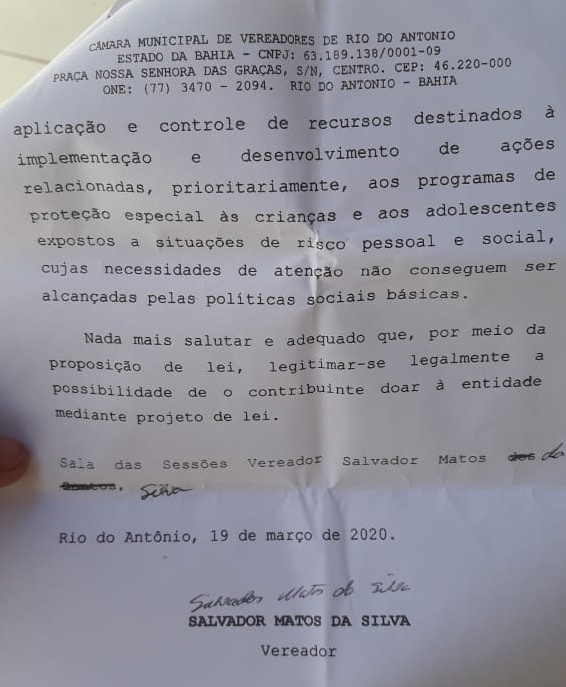 Rio do Antônio: Projeto de Lei que solicita doação de 1% das empresas que ganharem  licitação é aprovado por unanimidade na Câmara 