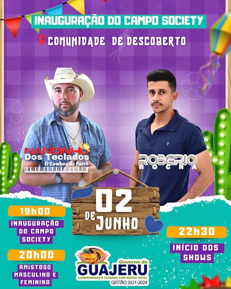Governo de Guajeru inaugura Campo Society nesta sexta-feira na comunidade de Descoberto