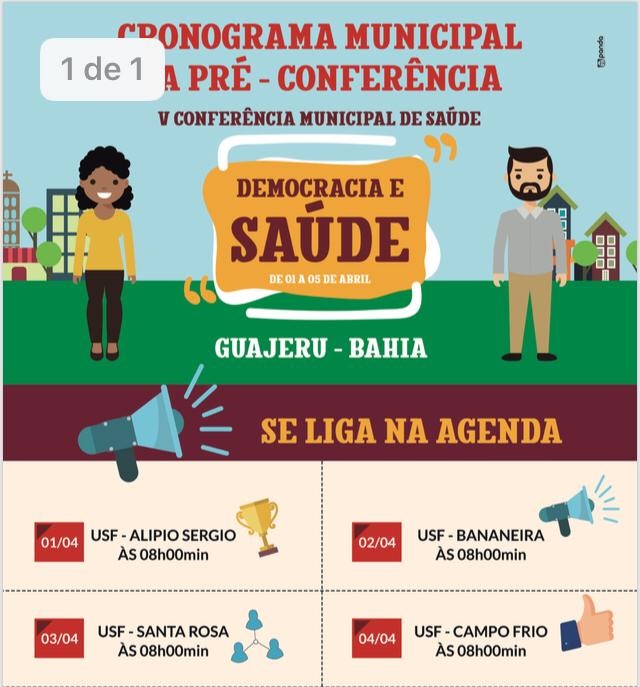 Eventos antecedem V Conferência Municipal de Saúde que será realizada em Guajeru