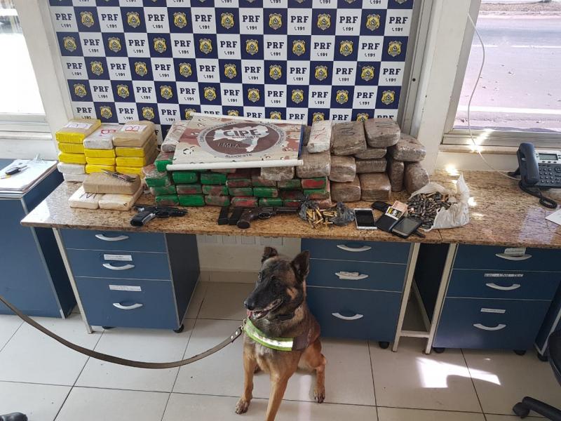 Em operação conjunta, PRF e CIPE-Sudoeste apreende drogas e armas na BR-116