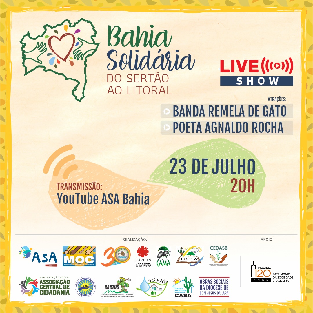 ASA e parceiros lançam a campanha para atender famílias de baixa renda da Bahia