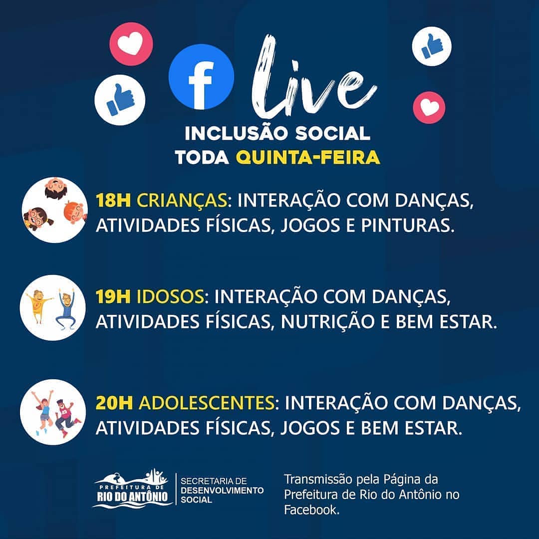 Rio do Antônio: Lives interativas promoverão a inclusão social de idosos, crianças e adolescentes