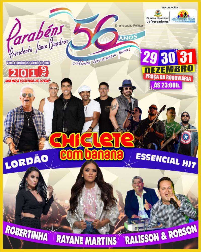 Vem aí o 56º aniversário de Presidente Jânio Quadros; confira as grandes atrações