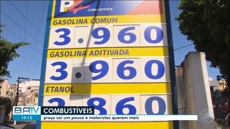 Preço da gasolina já chega a R$ 3,96 em Salvador, enquanto é vendida quase 1 real mais cara em Brumado