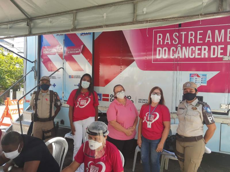 Outubro Rosa: 360 mamografias são realizadas em parceria entre PM e Sesab
