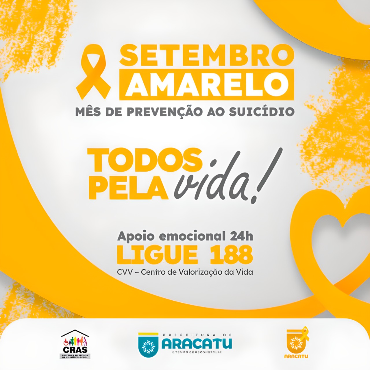 Prefeitura de Aracatu muda perfil em redes socais para chamar atenção sobre o Setembro Amarelo