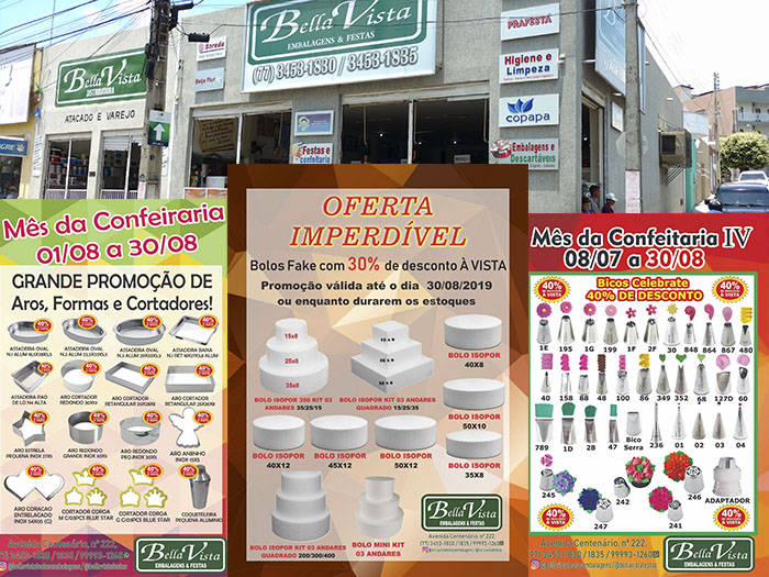 Aproveite as promoções imperdíveis do mês da confeitaria na Bella Vista; venda no atacado e varejo 