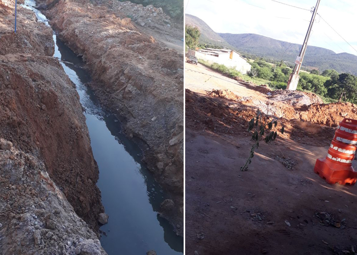 Obra da prefeitura parada a mais de 15 dias no Bairro Olhos D'água deixa moradores indignados