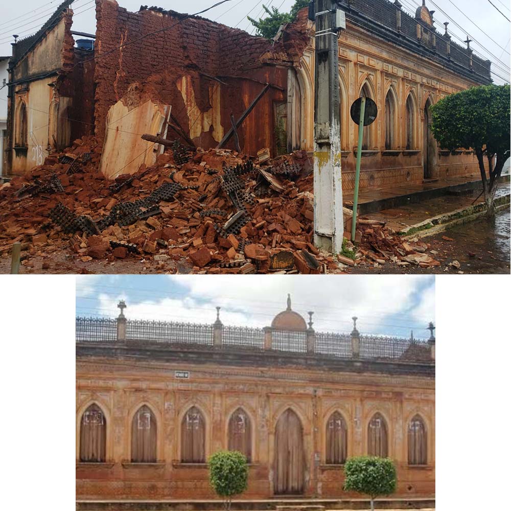 Sem revitalização ao longo dos anos, casarão histórico de Livramento desaba com as últimas chuvas