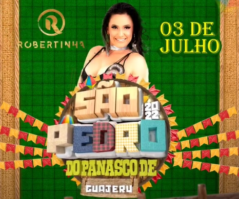 Robertinha é a 6º atração confirmada do São Pedro do Panasco de Guajeru