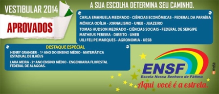 ENSF divulga lista dos aprovados no vestibular 2014