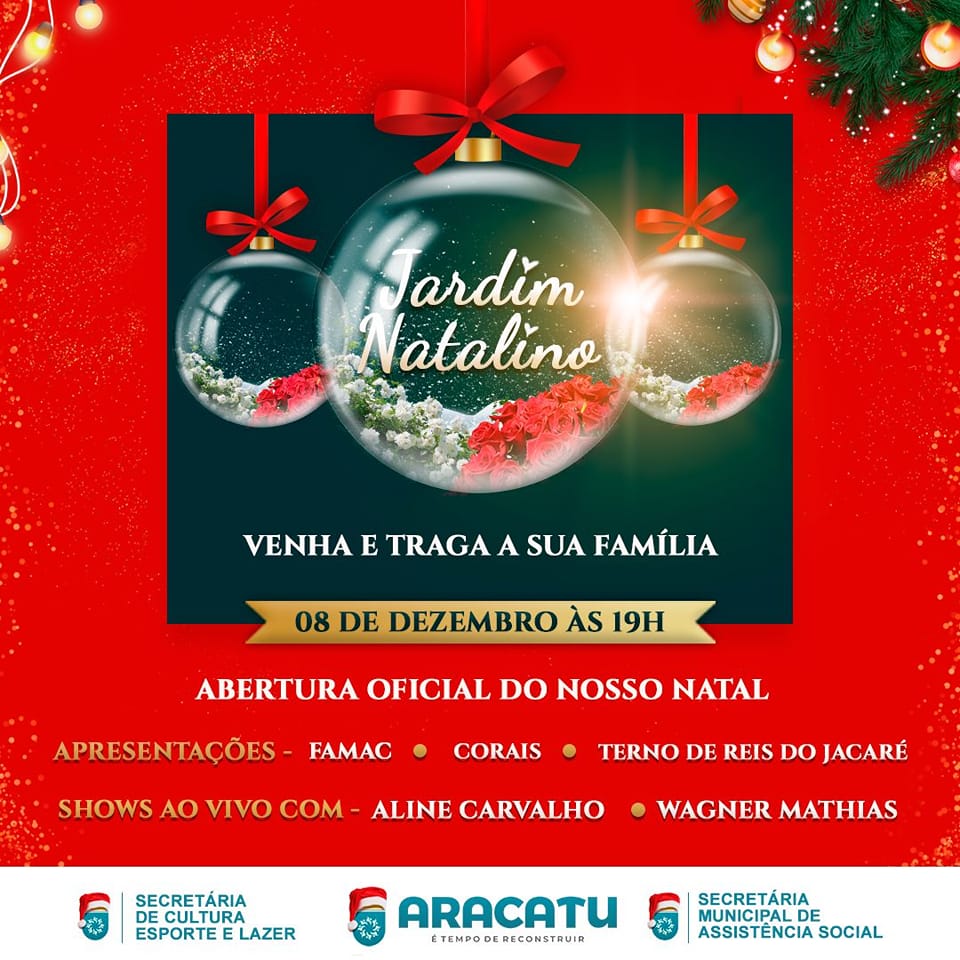 Abertura oficial do Natal em Aracatu acontece nesta quinta-feira (08)