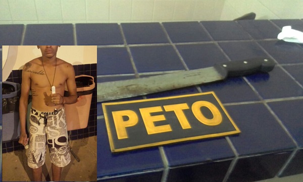 Jovem desfere vários golpes de facão na própria tia e é preso pela polícia em Brumado