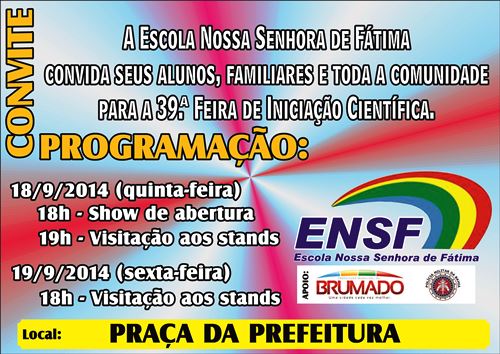 ENSF realizará a 39ª Feira de Iniciação Científica