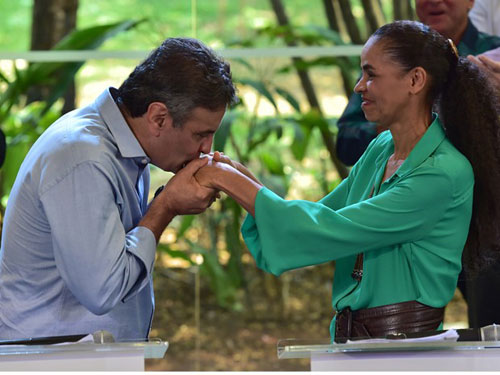 Aécio e Marina aparecem juntos pela primeira vez após anúncio de apoio