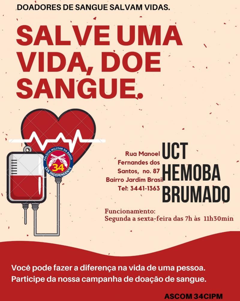 PM e Hemoba iniciam Campanha de Doação de Sangue