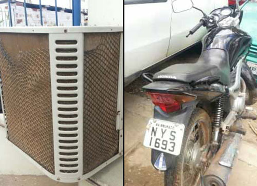 Polícia recupera ar condicionado e motocicleta no fim de semana