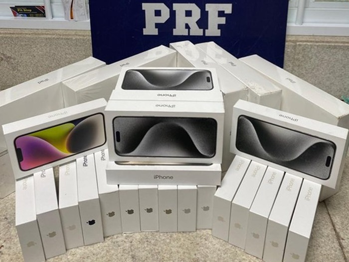 PRF apreende carga de iPhones de última geração em Vitória da Conquista