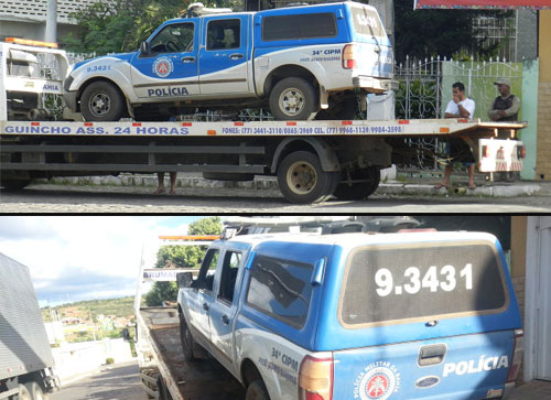 Viatura que fazia ronda apresentou problemas mecânicos e teve que ser rebocada