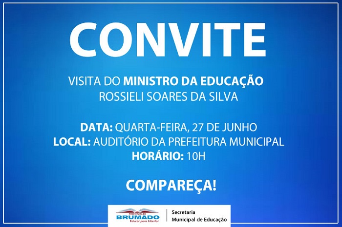 Ministro da Educação, Rossieli Soares da Silva estará em Brumado para autorizar a implantação do Curso de Medicina no município nesta quarta, 27