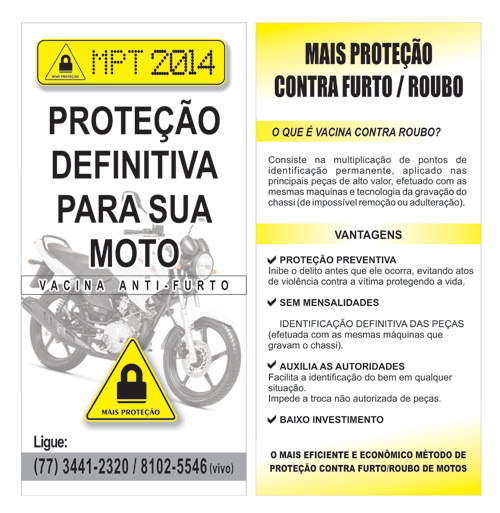 Proteja a sua moto contra roubos e furtos