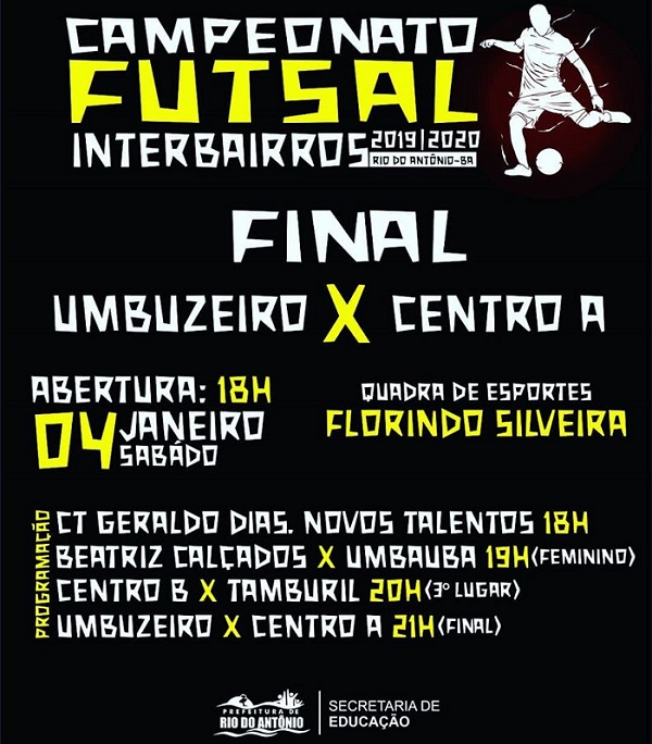 Rio do Antônio: grande final do Campeonato Futsal de Interbairros acontece neste sábado, 4