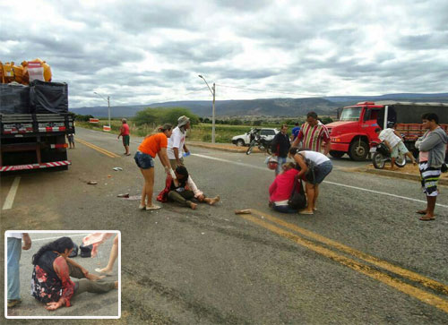 JUSSIAPE: Acidente envolvendo motocicleta e caminhão deixa mulher com braço esmagado