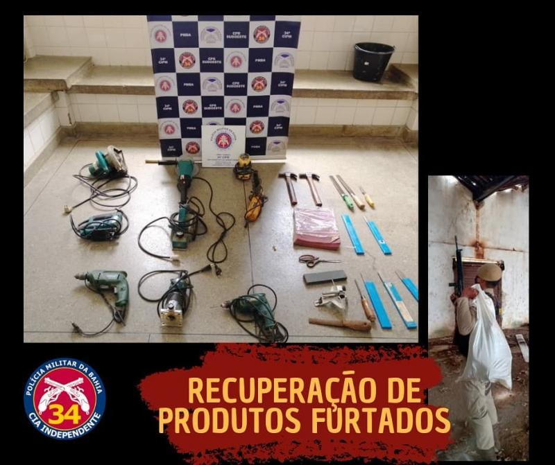 Brumado: PM recupera produtos oriundos furtados em carpintaria no bairro São Félix