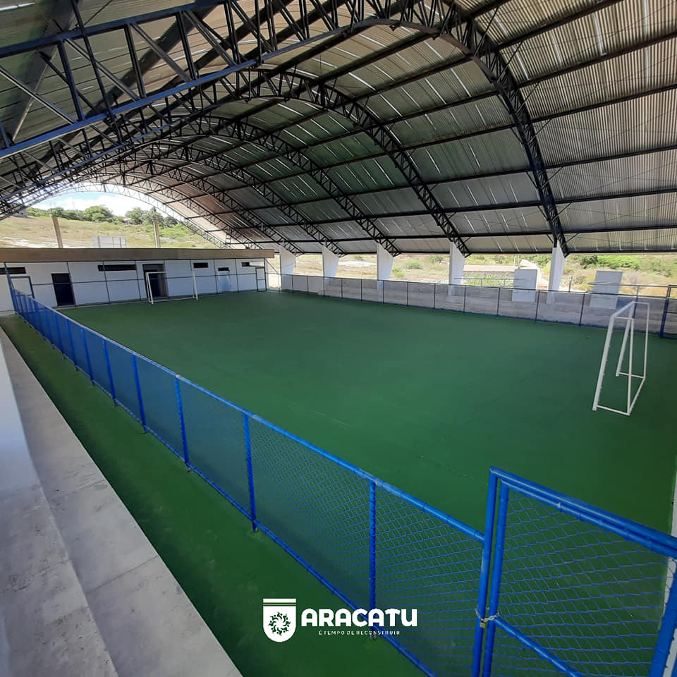 Aracatu: Obras do ginásio poliesportivo no Bairro Conquista está próximo a conclusão e com melhorias na infraestrutura 