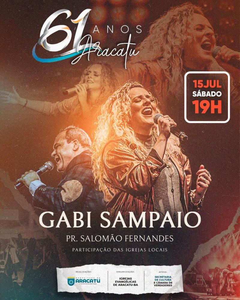 Prefeitura de Aracatu e igrejas evangélicas anunciam show gospel em comemoração ao aniversário da cidade