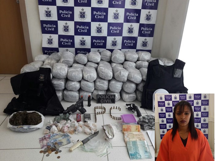 Bahia: Mulher é presa com 105 quilos de maconha e duas armas em Porto Seguro