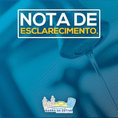 Prefeitura de Barra da Estiva emite comunicado de possíveis desabastecimentos de água em alguns bairros