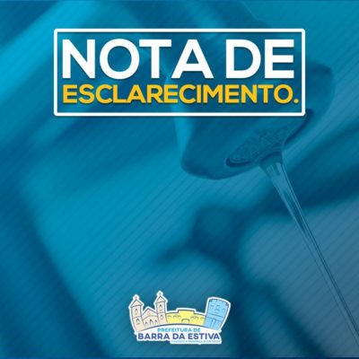 Prefeitura de Barra da Estiva emite comunicado de possíveis desabastecimentos de água em alguns bairros