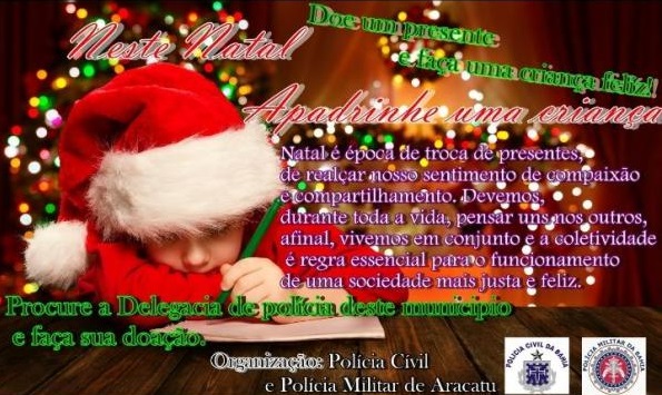 Campanha de arrecadação de brinquedos será realizada pelas polícias Civil e Militar em Aracatu