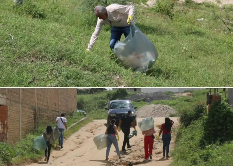 Secretaria de saúde de Aracatu promove ação de limpeza contra o Aeds Aegypti no Bairro Av. Conquista