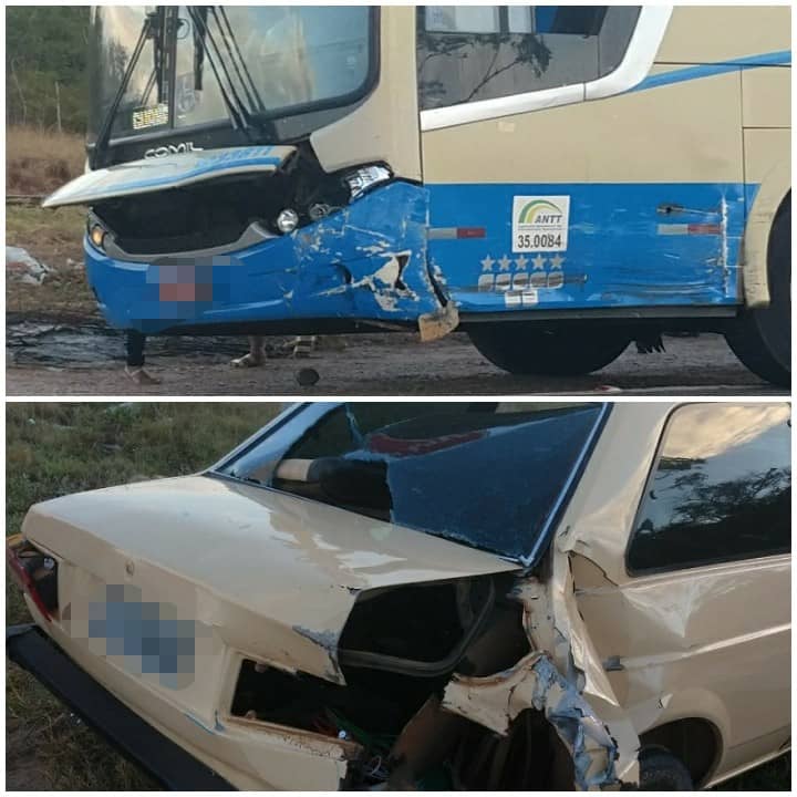  Acidente envolvendo ônibus e carro é registrado na BR-030 em Brumado