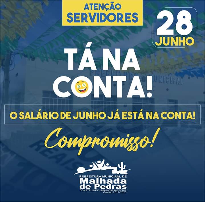 Prefeitura de Malhada de Pedras antecipa pagamento dos servidores