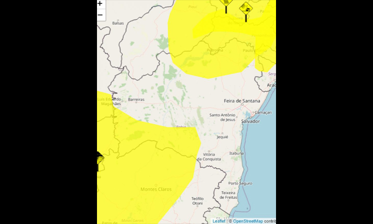 Brumado, Aracatu, Malhada de Pedras e outros municípios da região entram em alerta para risco de chuvas intensas, afirma o Inmet