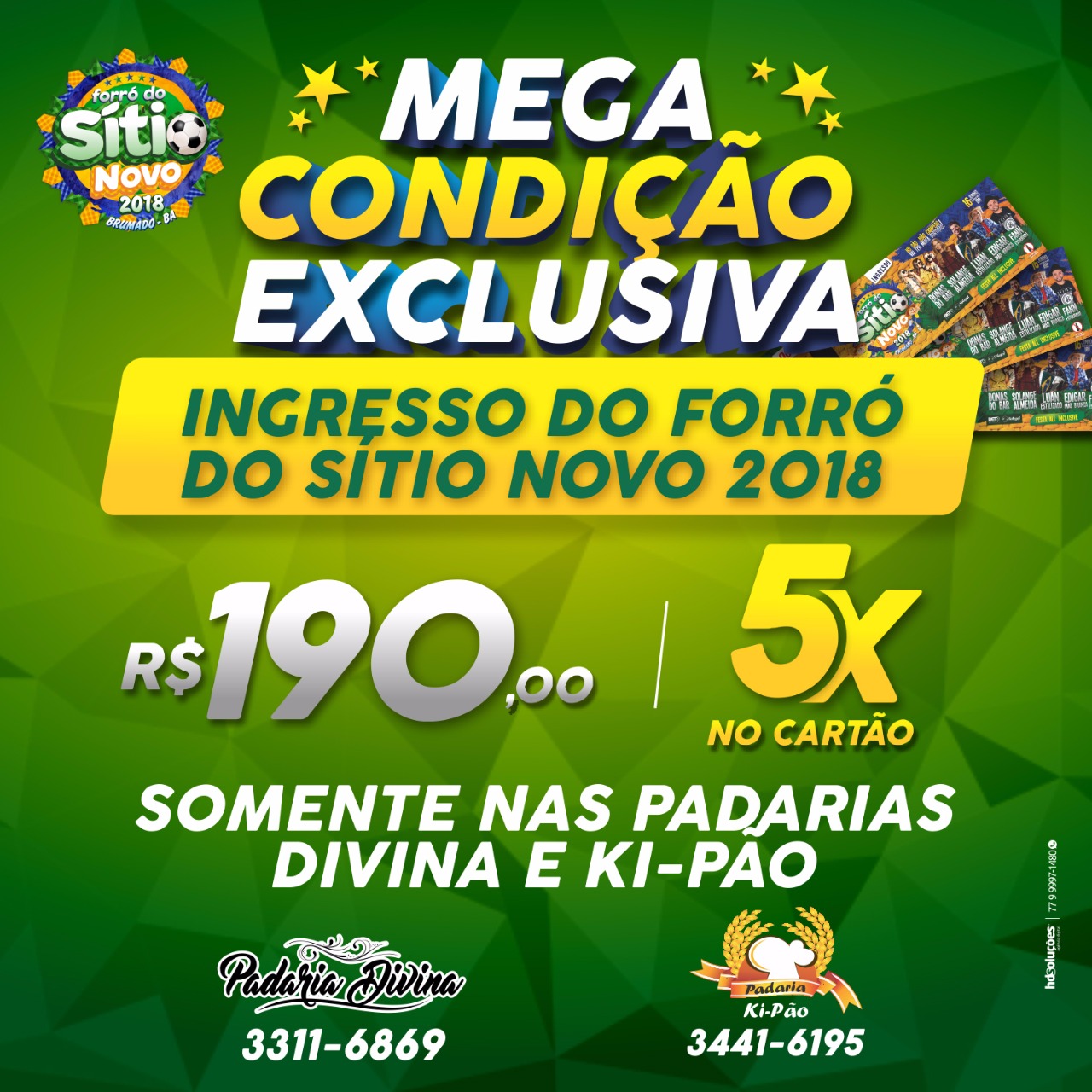 Padarias Divina e Ki-Pão lançam promoção imperdível para o Forró do Sítio 2018; 5X no cartão