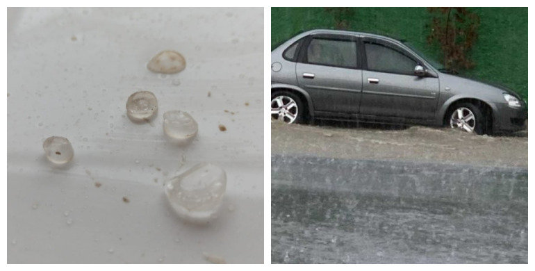 Após dias de calor, chuva de granizo é registrada em Vitória da Conquista