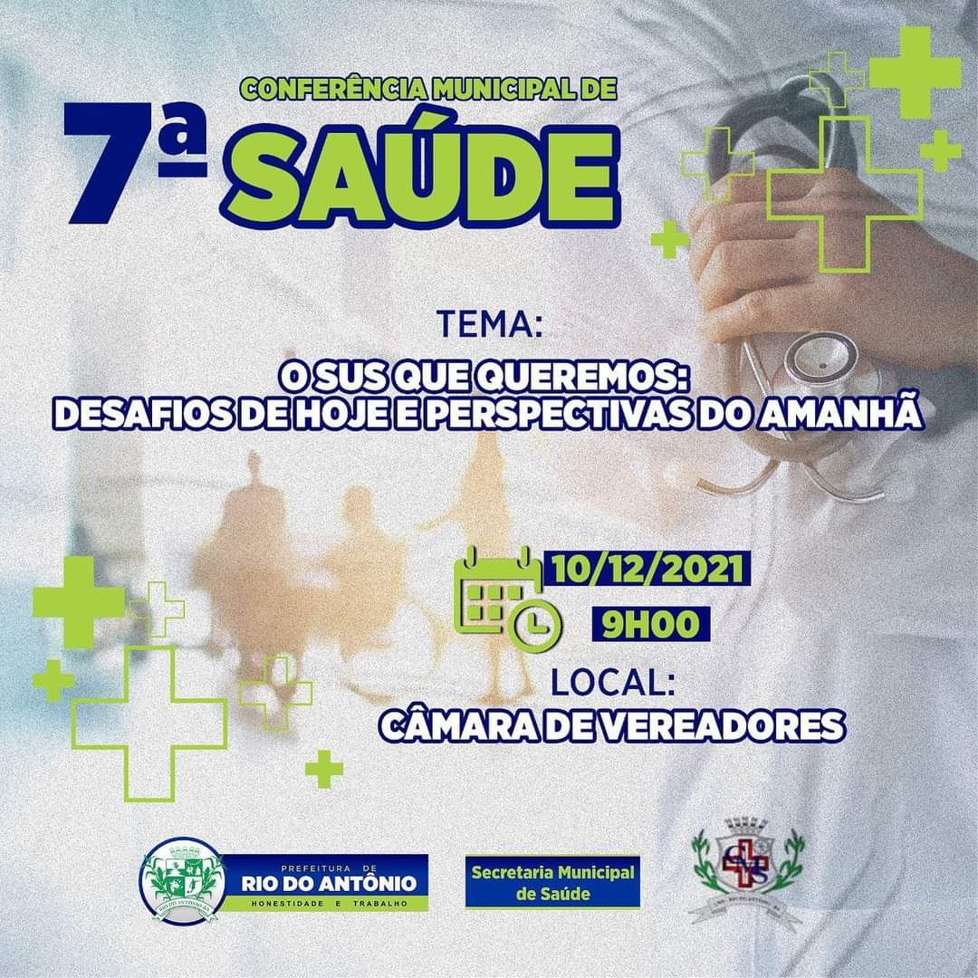 7ª Conferência Municipal de Saúde será realizada em Rio do Antônio
